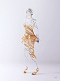 [米田/主动设计整理]the WIRES v3: ethereal : Ethereal is my new personal project that continues the exploration of building sculptures from wires.My goal was to create a series of sensual woman sculptures using gold and silver wires. Where silver represents body, 