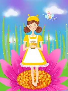 蜂蜜女孩，面膜手绘包装！