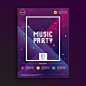 Music party poster template Free Vector