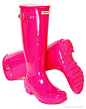 Hot pink Hunter rain boots - Because if I'm going to stand in a creek, I might as well look cute.