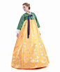 Custom Made Yellow Green Evening Party Formal Wrap Wedding Hanbok Korean Dress