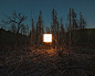 1×1 meter light is hung in the center of each photograph and the resulting image shows the unique form of illumination that creeps into the surrounding area. // Benoit Paille