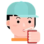 喝可乐人物扁平动态贴纸