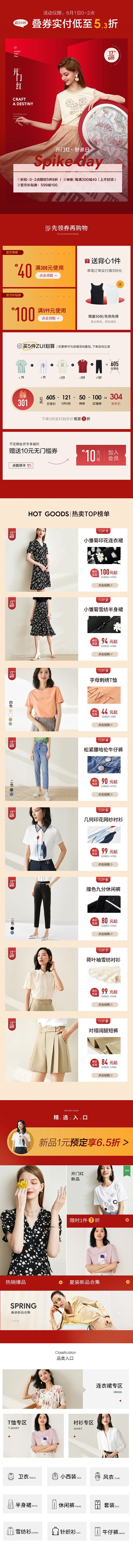 女装活动大促手机端app页面