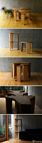 十竹九造：Yata Stool是由日本设计师Naoki Hirakoso设计,凳子的线条简洁干净,另外凳子可以相互堆叠