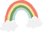 Handdrawn Painterly Cute Objects Rainbow