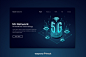 5g network isometric landing page Free Vector