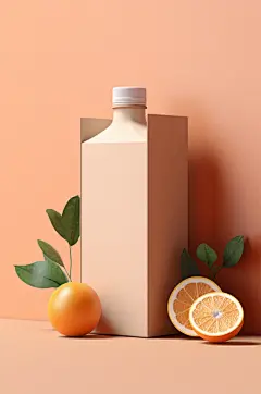 AI数字艺术饮料瓶包装样机模型