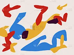 抽象艺术打印。时尚形状的花设计。时尚和极简主义现代艺术。适用于印刷、艺术产品、海报及纺织品。马蒂斯和