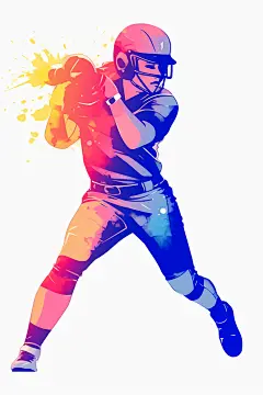 水彩运动涂鸦活力彩色插画