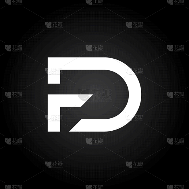 initial letter fd logo design template creative