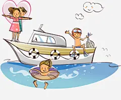 度假出海卡通人物插画高清素材 人物 出海 卡通 度假 插画 免抠png 设计图片 免费下载