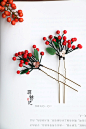 古典民族风日常趣味红豆小发簪发饰头饰一束小红豆-淘宝网
