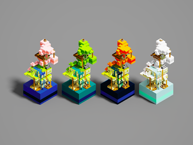 Seasons 3d voxelart ...