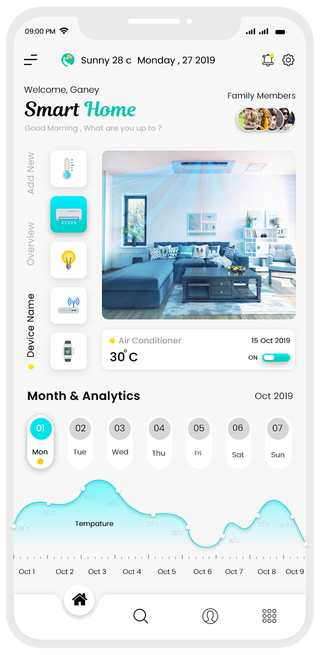 智能家居控制器移动应用UI设计作品app...