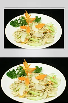 菱角炒鲜核桃仁食品摄影图片