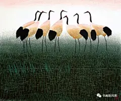 有一只美丽的丹顶鹤，来自北大荒郝伯义带领一批批来自祖国各地的知青作者，坚持着北大荒版画的优良传统，大胆革新，努力探索，并一改过去的油色套印为水印版画，创作了一大批既有中国水墨韵味，又保留着油印版画丰富色彩、别具一格的版画力作。