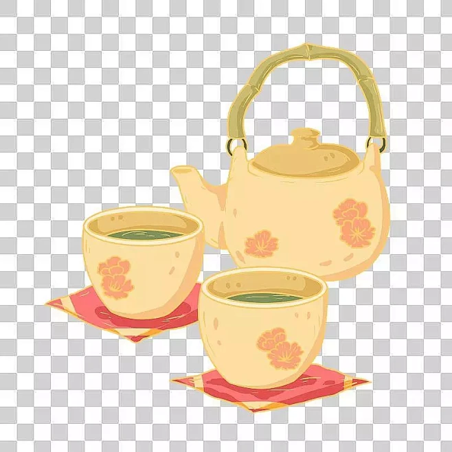 国风国潮茶文化茶具素材图片素材