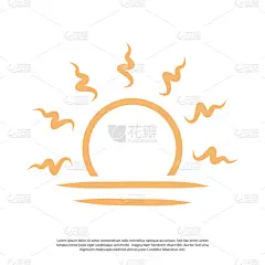logo sunrise or sunset abstract minimalist
