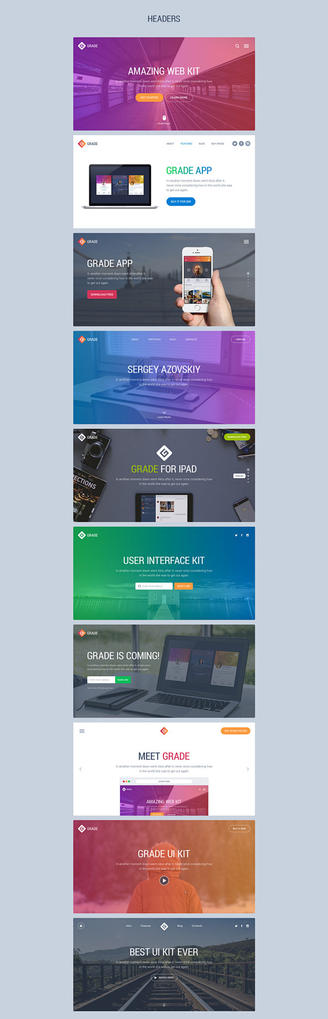 Grade UI Kit : Light...