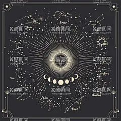 月相月轮塔罗牌背景星座测试上帝神秘  - 源文件下载【酷图网】月相,月轮,塔罗牌,背景,星座,神秘,测试,上帝之眼