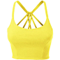 LE3NO Womens Fitted Halter Cut Out Back Bralette Crop Top ($11) ❤ liked on Polyvore featuring tops, halter top, crop top, cutout back top, fitted crop top and bustier tops: 