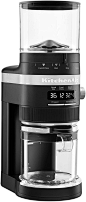 Amazon.com: KitchenAid 凯膳怡 KCG8433BM Burr 咖啡研磨机,10盎司(约283.5克),黑色哑光 : 家居厨房用品