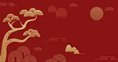 点击来源直接获取大图文件 |2022 年中国新年——虎年 - 中国生肖象征，农历新年概念，现代背景设计 