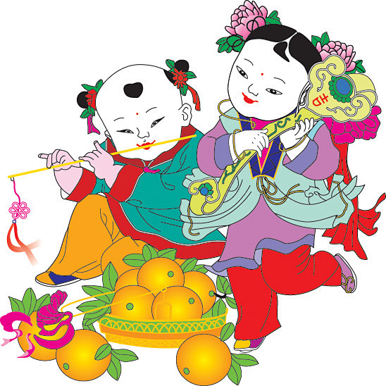 金童玉女中国年画