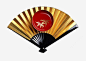 金色折扇手绘图案高清素材 古代扇子 扇子 折扇 椰子树图案盘子 简图 红色盘子 元素 免抠png 设计图片 免费下载