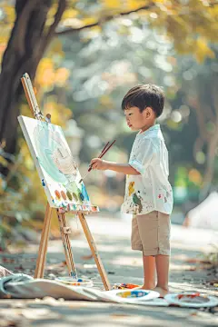 颜料教育幼儿儿童画画图片摄影图