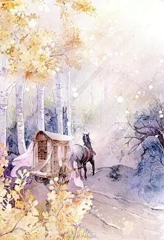 经年如诗似画，岁月年年，永如初见。
古风水彩插画。分享图片／via 容境
#古风图鉴##水彩插画##古风图片##古风插画# ​​​​