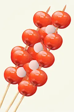 甜食美味水果冰糖葫芦插画