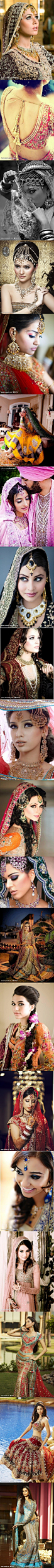 #婚纱礼服#印度新娘华丽的服饰和珠宝，让其美艳异常。深邃的眼睛，有多少人能给抗拒？http://www.lovewith.me/share/detail/all/28356