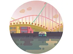 国外建筑插画和风景搭配