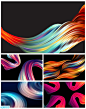 5款炫彩抽象波浪扭曲动飘带动感线条活动舞台海报展板背景AI素材.zip - 设计素材 - 比图素材网