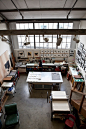 Sirima Sataman of ink.paper.plate Press moved into this studio in San Francisco’s Dogpatch District just one year ago, right before her son left for college. She wanted a space all to herself where she could make a mess and wake up at any hour to work out