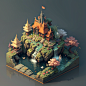 04028-162006858-(isometric 3d art of floating rock citadel), cobblestone, flowers, verdant, stone, moss, fish pool, (waterfall_1