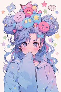 炫彩亮色夏季扁平风多巴胺女孩穿搭人物插画