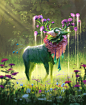 Soothing Seedstag, Giselle Almeida : Card done for Hex.