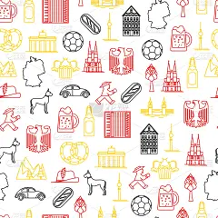 德国,四方连续纹样,线条,符号,细的,白色,式样,国内著名景点,图像,重复
