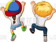 男孩,女孩,背面视角,分离着色,可爱的,人,愉悦,在之后,男人,设计
