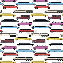 彩色无缝图案与豪华轿车。