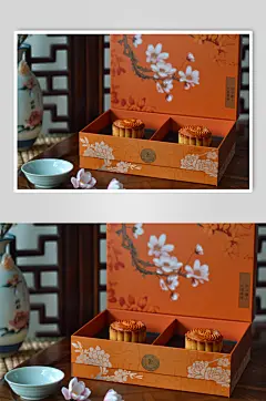 AI数字艺术中秋节送礼月饼礼盒图片