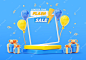 Free PSD 3d rendering of sales background