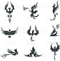 Phoenix bird stylized icons on white background royalty-free phoenix bird stylized icons on white background stock vector art & more images of abstract