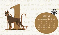 2018年可爱手绘狗年台历1月份高清素材 2018台历 2018年日历 2018挂历 2018日历 一月 可爱 手绘狗狗 狗 狗年日历 背景 设计图片 免费下载