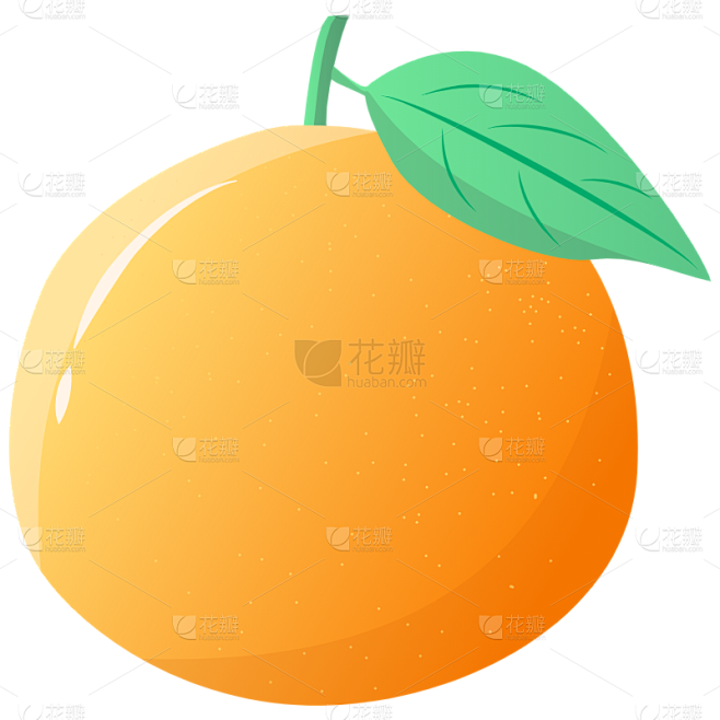 行业icon矢量多色扁平-橙子