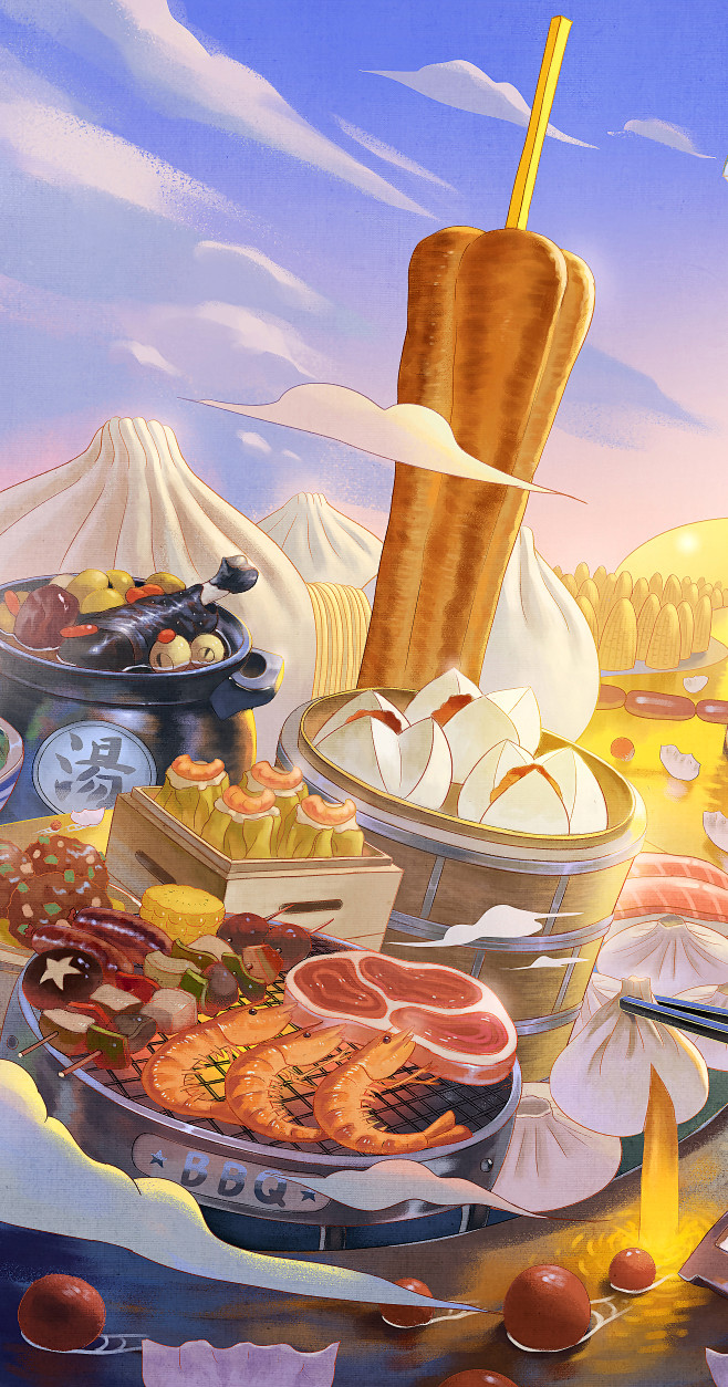 食在广州插画商业插画大沥梁海强 - 原创...
