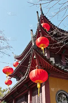 灯笼,建筑业,红色,寺庙,悬挂的,中国元宵节,中国灯笼,垂直画幅,形状,无人